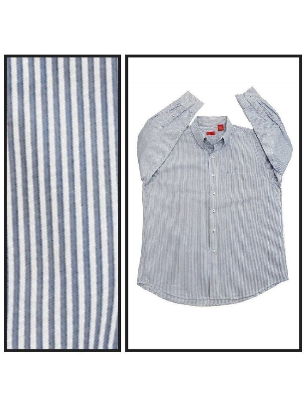 IZOD Men’s Large Blue & White Striped Button Down Shirt